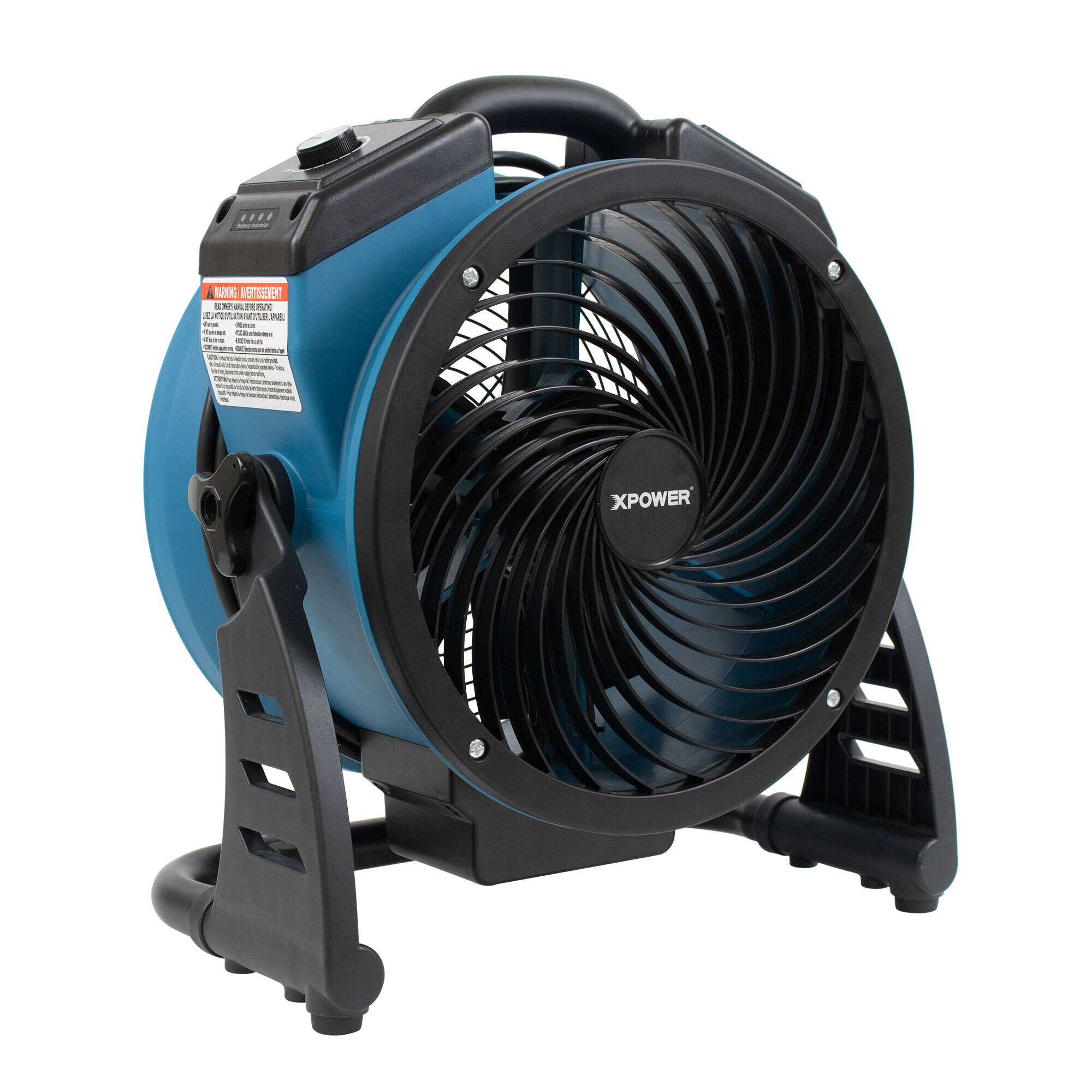 XPower Fan with Battery - 11in. Dia., 1000 CFM, AC/DC Dual Power, Model# FC-150B